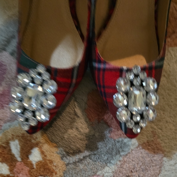 Lauren Lorraine Plaid Heels with Crystal Accents - Picture 5 of 5